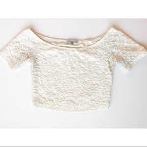 White Lace Crop Top